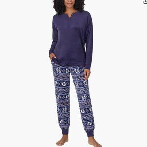 NEW Nautica Womens M Silky Stretch Fleece Sleepwear Set - 2 Pcs